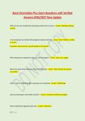 Basic Orientation Plus Exam Questions with Verified &NewLine;Answers 2026&sol;2027 New Update