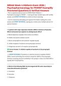 NR546 Week 4 Midterm Exam 2026 &vert; Psychopharmacology for PMHNP Examplify Proctored Questions & Verified Answers