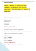 Pediatric Nursing Fundamentals Exam &NewLine;Questions And Answers With Verified &NewLine;Rationales &vert; 2026&sol;27 Qs & Ans &vert; Digital Pdf &NewLine;Download