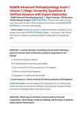 NU606 Advanced Pathophysiology Exam 1 Version 1 &vert; Regis University Questions & Verified Answers with Expert Rationales