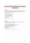 Superior Real Estate School Exam Questions and Answers