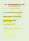 Bio 150 Mallory Final Exam Questions with Verified &NewLine;Answers 2026&sol;2027 New Update 