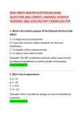 New Jersey Master Electrician Exam Questions and Correct Answers Comprehensive Practice Test 2026
