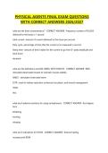 PHYSICAL AGENTS FINAL EXAM QUESTIONS WITH CORRECT ANSWERS 2026&sol;2027