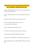 Orthotics And Prosthetics Certification Exam Questions with 100&percnt; Correct Answers &vert; Latest Version &lpar;2026&sol;2027&rpar; Expert Verified