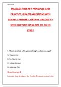 MASSAGE THERAPY PRINCIPLES AND PRACTICE UPDATED QUESTIONS WITH CORRECT ANSWERS &vert; EXAM REVIEW STUDY GUIDE