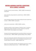 MOTOR LEARNING CHAPTER 4 QUESTIONS WITH CORRECT ANSWERS