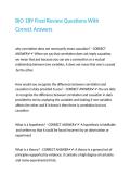 BIO 189 Final Review Questions With Correct Answers