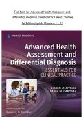 Test Bank for Advanced Health Assessment and Differential Diagnosis Essentials For Clinical Practice &NewLine;1st Edition Myrick&comma; Chapters 1 - 12&NewLine;