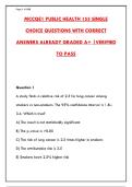MCCQE1 PUBLIC HEALTH&colon; 155 SINGLE CHOICE QUESTIONS WITH CORRECT ANSWERS ALREADY EXPLAINED