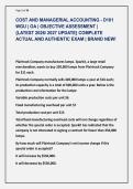 COST AND MANAGERIAL ACCOUNTING - D101 &NewLine;WGU &vert; OA &vert; OBJECTIVE ASSESSMENT &vert; &NewLine;&lbrace;LATEST 2026&sol; 2027 UPDATE&rcub; COMPLETE &NewLine;ACTUAL AND AUTHENTIC EXAM &vert; BRAND NEW&excl; 