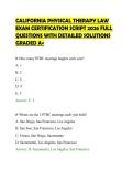 CALIFORNIA PHYSICAL THERAPY LAW &NewLine;EXAM CERTIFICATION SCRIPT 2026 FULL &NewLine;QUESTIONS WITH DETAILED SOLUTIONS &NewLine;GRADED A&plus; 