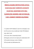MEDICAL BILLING CERTIFICATION ACTUAL EXAM 2026 &vert; OFFICIAL PRACTICE TEST & ANSWERS