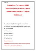 MEDICAL ENTRY TEST IMPORTANT MCQS QUESTIONS WITH CORRECT ANSWERS &ndash; NEWEST UPDATE 2026 &vert; GRADED A&plus;