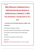 MHA 708 EXAM D &ndash; COMPREHENSIVE STUDY GUIDE & PRACTICE TEST QUESTIONS