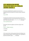 CCTC CERTIFICATION REVIEW &NewLine;EVALUATION BANK 2026 COMPLETE &NewLine;ANSWERS GRADED A&plus; 
