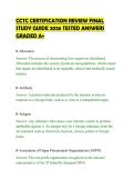CCTC CERTIFICATION REVIEW FINAL &NewLine;STUDY GUIDE 2026 TESTED ANSWERS &NewLine;GRADED A&plus; 