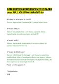 CCTC CERTIFICATION REVIEW TEST PAPER &NewLine;2026 FULL SOLUTIONS GRADED A&plus; 