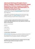 Advanced Med-Surg Principles Exam 1 &lpar;Jersey College&rpar; &vert; Verified Frequently Tested Questions & Correct Answers &vert; Complete Updated Study Guide with Rationales &vert; A&plus; Graded Nursing Exam Prep