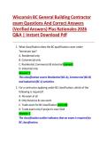 Wisconsin BC General Building Contractor &NewLine;exam Questions And Correct Answers &NewLine;&lpar;Verified Answers&rpar; Plus Rationales 2026 &NewLine;Q&A &vert; Instant Download