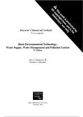 Solutions Manual & Test Bank for  Basic Environmental Technology Water Supply&comma; Waste Management and Pollution Control 6th Edition by Jerry Nathanson & Richard A&period; Schneider