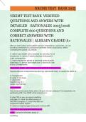 NREMT Test Bank Verified Questions and Answers with Detailed Rationales Complete 600 Questions for EMT and Paramedic Certification Exam Preparation A&plus;&NewLine;