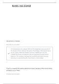 NURS 316 PATHO PHARM MIDTERM QUESTIONS AND VERIFIED ANSWERS