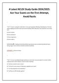 &num; Latest NCLEX Study Guide 2024&sol;2025&colon; &NewLine;Ace Your Exams on the First Attempt&comma; &NewLine;Avoid Resits 