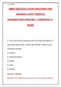 NBME CBSE REAL EXAM QUESTIONS AND ANSWERS LATEST PDF &vert; OFFICIAL MEDICAL BOARD PRACTICE TEST