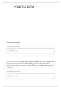NURS 316 UNIT 2 QUESTIONS AND VERIFIED ANSWERS