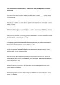 Legal Environment of Business Exam 1 &ndash; Business Law&comma; Ethics&comma; and Regulatory Framework Study Guide