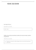 NURS 316 MIDTERM REVIEW QUESTIONS AND VERIFIED ANSWERS