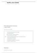 NURS 316 - CLINICAL PATHOPHYSIOLOGY QUESTIONS AND VERIFIED ANSWERS