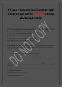&num; NCLEX-RN Health Care Questions with &NewLine;Rationale and Correct ANSWERs&comma; Latest &NewLine;2023&sol;2024 Edition