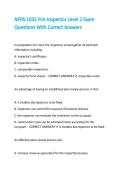 NFPA 1031 Fire Inspector Level 2 Exam Questions With Correct Answers 