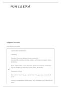 NURS 316 PHARMACOLOGY ACTUAL QUESTIONS AND CORRECT ANSWERS 