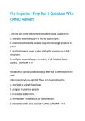Fire Inspector I Prep Test 1 Questions With Correct Answers