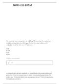 NURS 316 FINAL REVIEW QUESTIONS AND CORRECT ANSWERS 