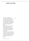 NURS 316 UNIT 1 QUESTIONS AND CORRECT ANSWERS 