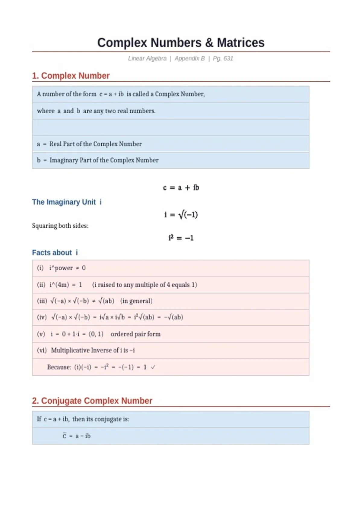 Complex Numbers & Matrices: Definitions, Operations, Conjugates ...