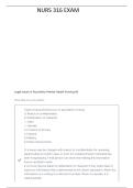 NURS-316 FINAL&lowbar; LECTURE 30 &lpar;ETHICAL AND LEGAL ISSUES&rpar; QUESTIONS AND CORRECT ANSWERS 