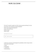 NURS 316 FINAL EXAM PRACTICE QUESTIONS AND COMPLETE SOLUTIONS&vert;RATED A&plus;