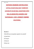 NETWORK ENGINEER CERTIFICATION ACTUAL EXAM 2026 &vert; LATEST VERIFIED QUESTIONS & ANSWERS