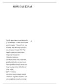 NURS 316 FINAL EXAM QUESTIONS AND COMPLETE SOLUTIONS&vert;RATED A&plus;