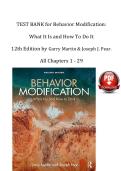 TEST BANK for Behavior Modification&colon; What It Is and How To Do It&NewLine;12th Edition by Garry Martin & Joseph J&period; Pear&period;&NewLine;All Chapters 1 - 29 &NewLine;
