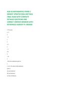 AQA AS MATHEMATICS PAPER 2 NEWEST UPDATED 2026-2027 REAL FINAL EXAM WITH COMPLETE DETAILED QUESTIONS AND CORRECT VERIFIED ANSWERS WITH RATIONALES ALREADY A&plus; GRADED