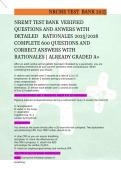 NREMT Test Bank Verified Questions and Answers with Detailed Rationales Complete 600 Questions for EMT and Paramedic Certification Exam Preparation A&plus;