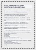 FDOT Asphalt Paving Level 2 Questions and Solutions Complete Study Guide for Certification Exam A&plus;