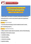 FTCE Professional Educators Exam Questions with Correct Answers Verified Florida Teacher Certification Study Guide A&plus;