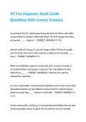 ICC Fire Inspector Study Guide Questions With Correct Answers&period;
